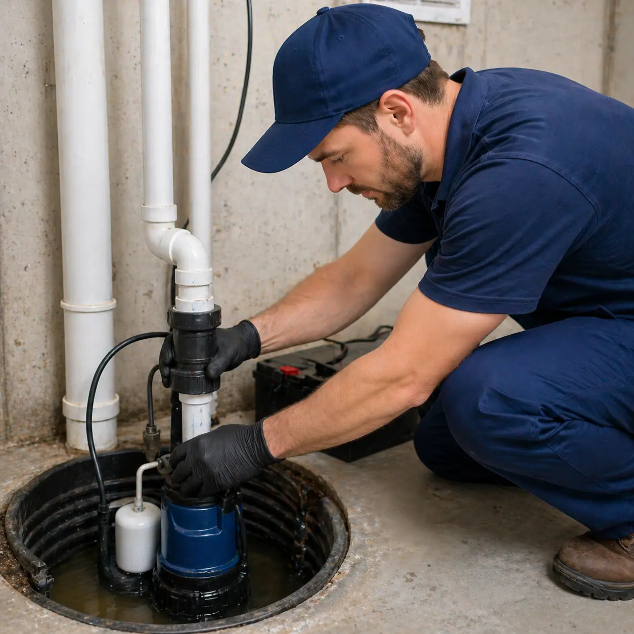 Sump pump repair and installation service